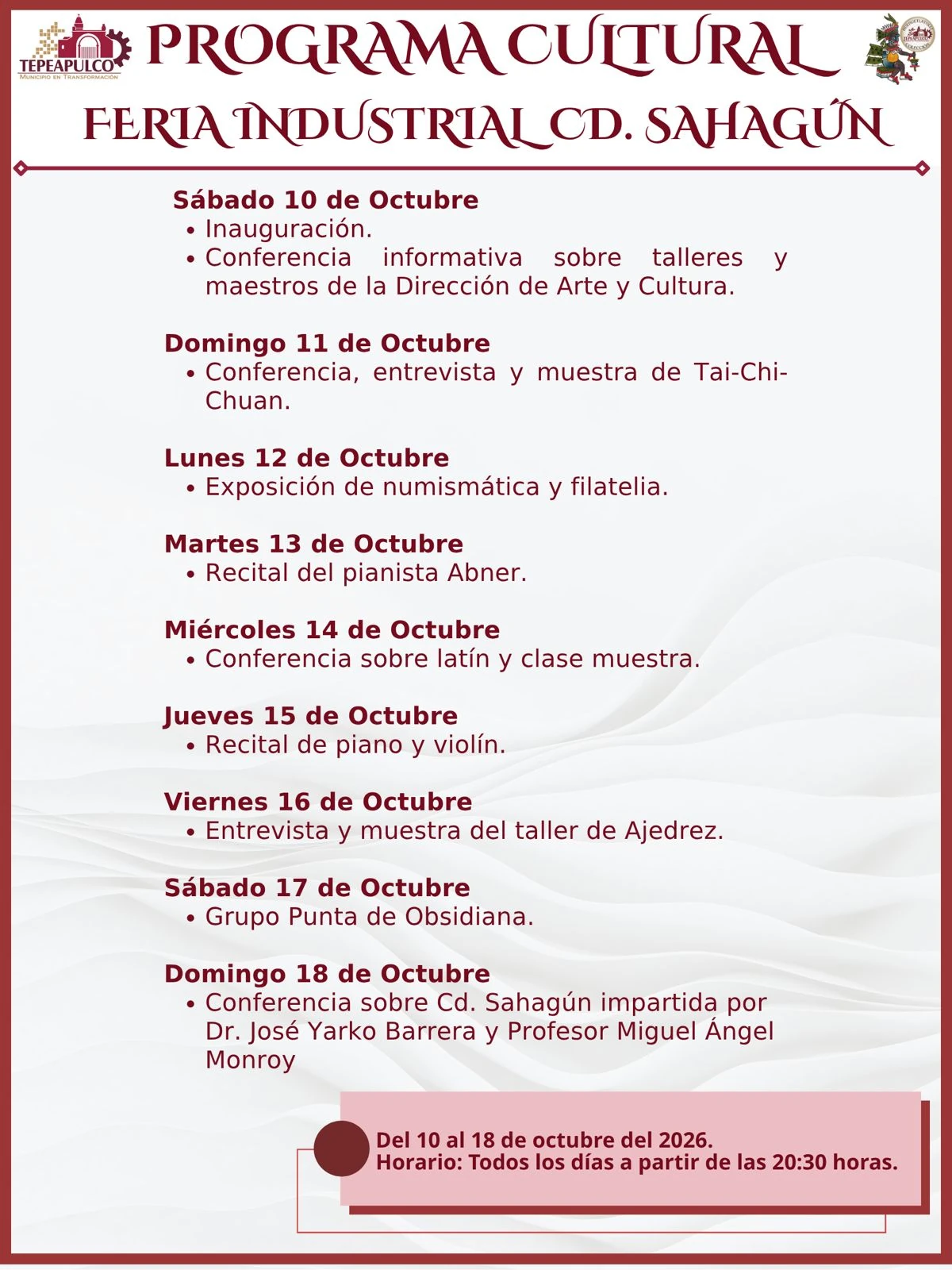 Programa cultural (resumen)
